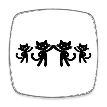 Katzen Team - Viereckiger Kühlschrankmagnet - Weiß - Vorne