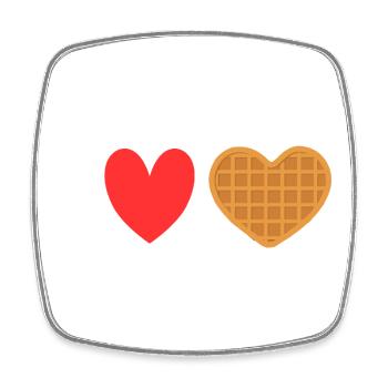 I Love Waffles Heart Waffle Breakfast - Square fridge magnet - white - Front