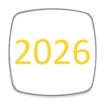 2026 Yellow Template Personalize - Square fridge magnet - white - Front