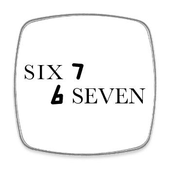 Six Seven 67 Meme Sechs Sieben - Magnet carré - blanc - Devant