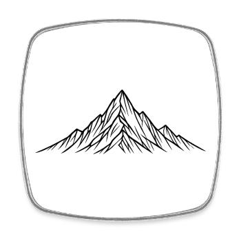 Nocturnal mountain silhouette - Square fridge magnet - white - Front