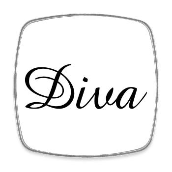 DIVA - T-shirts pour l’enterrement de vie de jeune fille - Magnet carré - blanc - Devant