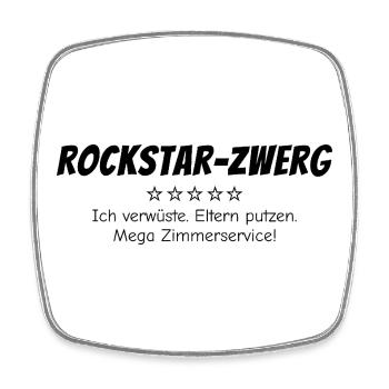 Rock-Zwerg - Viereckiger Kühlschrankmagnet - Weiß - Vorne