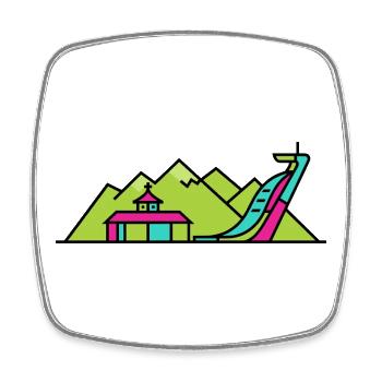 Innsbruck City Skyline Golden Roof Modern Art - Square fridge magnet - white - Front