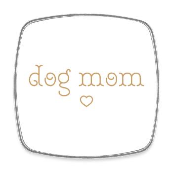 Dog Mom Heart T-Shirt – Love and Tenderness - Square fridge magnet - white - Front