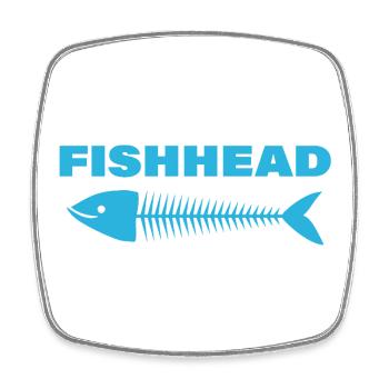 FISHHEAD - Viereckiger Kühlschrankmagnet - Weiß - Vorne