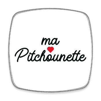 Ma Pitchounette Cœur Doux Script - Viereckiger Kühlschrankmagnet - Weiß - Vorne