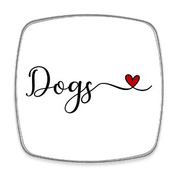 Hund - Viereckiger Kühlschrankmagnet - Weiß - Vorne