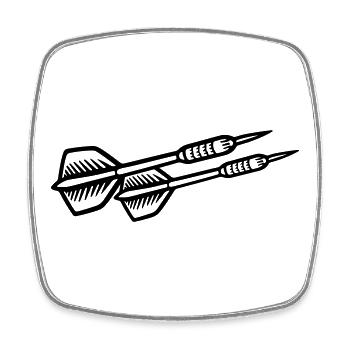Dartpfeile Symbol - Viereckiger Kühlschrankmagnet - Weiß - Vorne