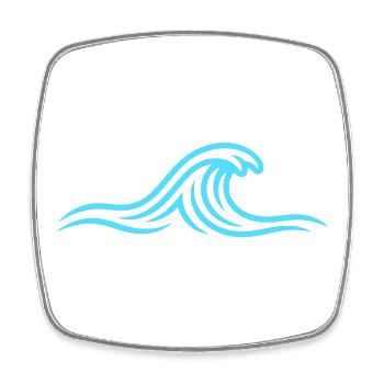 Welle Wasser Ozean Linie - Viereckiger Kühlschrankmagnet - Weiß - Vorne