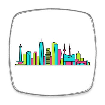 Jakarta City Skyline Monas Monument Moderne Kunst - Viereckiger Kühlschrankmagnet - Weiß - Vorne