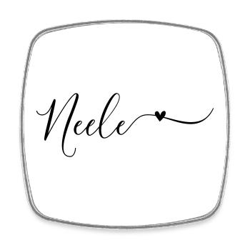 Neele Name Vorname Dekorativ - Viereckiger Kühlschrankmagnet - Weiß - Vorne