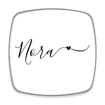 Nora Name Vorname Dekorativ - Viereckiger Kühlschrankmagnet - Weiß - Vorne