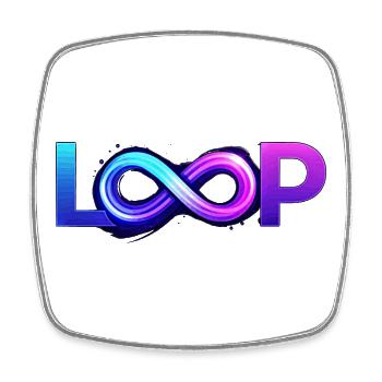 Neon Loop Unendlichkeit - Viereckiger Kühlschrankmagnet - Weiß - Vorne
