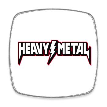 Heavy Metal 3D-Logo - Viereckiger Kühlschrankmagnet - Weiß - Vorne