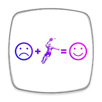 Padel motif with recognition value - Square fridge magnet - white - Front