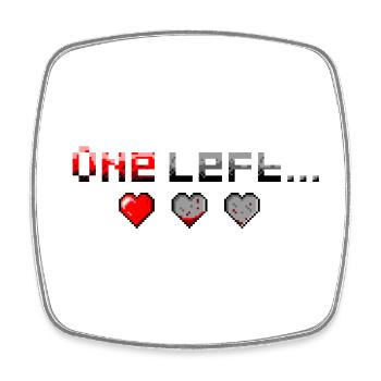 Pixel Art One Heart Left - Square fridge magnet - white - Front