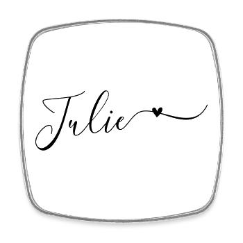 Prénom Julie Prénom décoratif - Magnet carré - blanc - Devant
