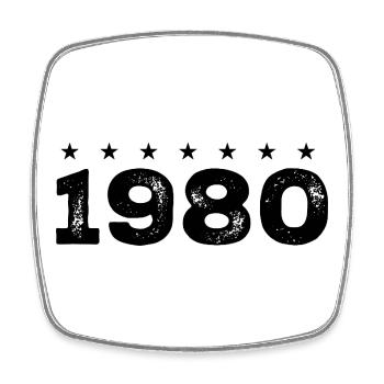 Made in 1980 - Square fridge magnet - white - Front