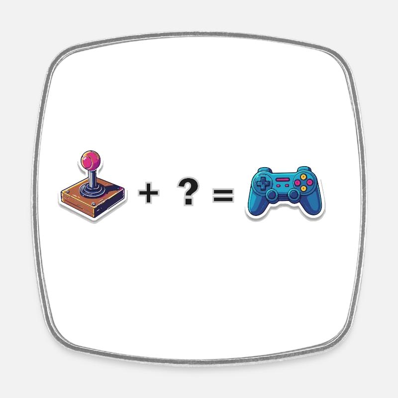 Joystick rétro rencontre manette - Magnet carré - blanc
