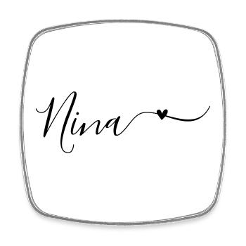 Prénom de Nina Prénom décoratif - Magnet carré - blanc - Devant
