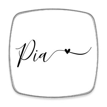 Pia Prénom Décoratif - Magnet carré - blanc - Devant