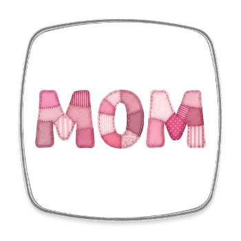 Mom Rosa Patchwork Mutter Motiv - Viereckiger Kühlschrankmagnet - Weiß - Vorne