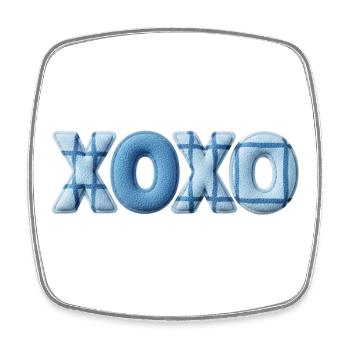 XOXO Patchwork Look with Fabric Look - Square fridge magnet - white - Front