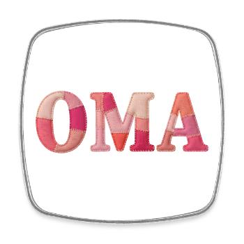 OMA Cozy Patchwork Statement Geschenk - Viereckiger Kühlschrankmagnet - Weiß - Vorne