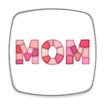 DIY Patchwork Style Mom Typography Mom - Square fridge magnet - white - Front