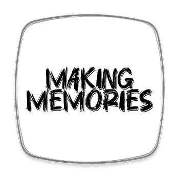 Making Memories Handwriting Design - Square fridge magnet - white - Front