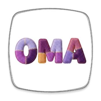 Oma Patchwork Buchstaben Top Trend - Viereckiger Kühlschrankmagnet - Weiß - Vorne
