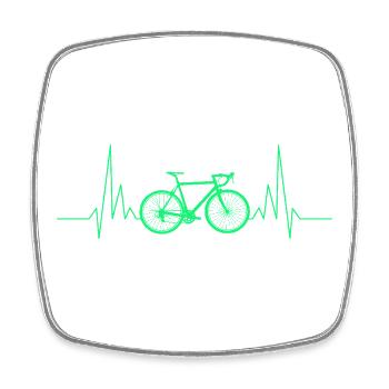 Bicycle Heartbeat ECG - Square fridge magnet - white - Front