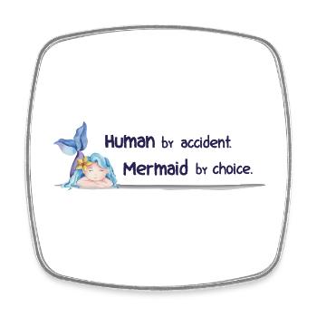 Mermaid by Choice – Magical Watercolor Saying - Square fridge magnet - white - Front