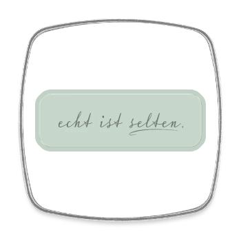 real is rare – minimalist typography - Square fridge magnet - white - Front