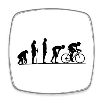 Evolution zum Rennrad Fahrer Biker Marathon - Viereckiger Kühlschrankmagnet - Weiß - Vorne
