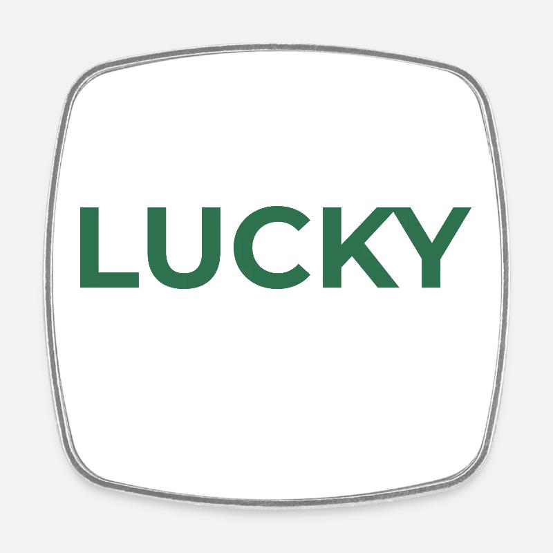 Lucky By Default - Viereckiger Kühlschrankmagnet - Weiß
