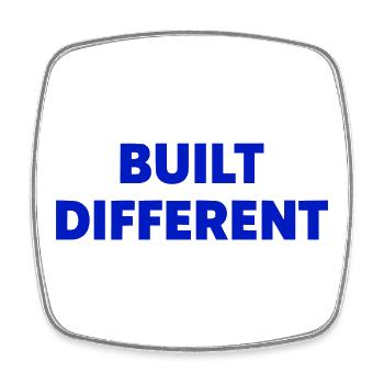 Built Different Motivation Style - Viereckiger Kühlschrankmagnet - Weiß - Vorne