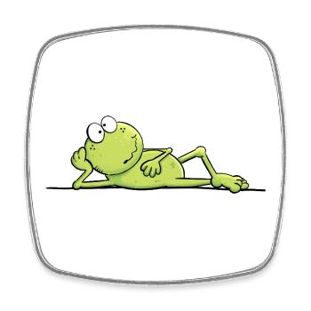 Kiss Me Fairy Tale Frog Cool Frog - Square fridge magnet - white - Front