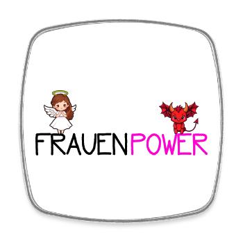 Frauenpower - Viereckiger Kühlschrankmagnet - Weiß - Vorne