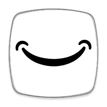 Smile - Square fridge magnet - white - Front