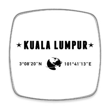 Kuala Lumpur Coordinates Black Minimalist Typo - Square fridge magnet - white - Front