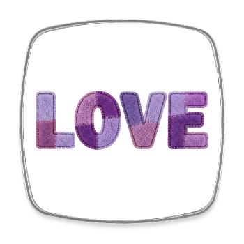 Patchwork Love – Trend Print - Square fridge magnet - white - Front