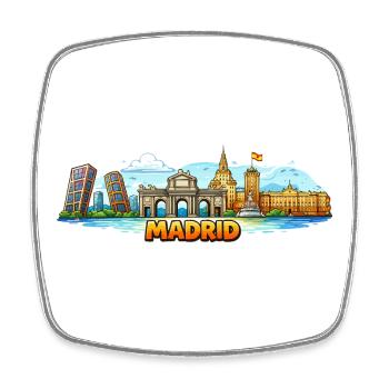 Madrid Skyline Stadt - Viereckiger Kühlschrankmagnet - Weiß - Vorne