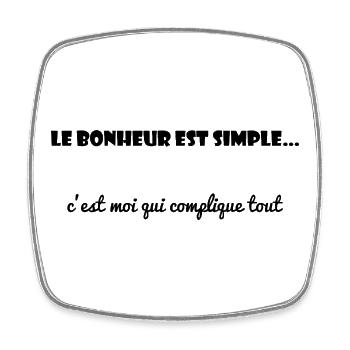 BONHEUR. AMOUREUX. AMOUR. JE T'AIME. COUPLE. AMOUR - Magnet carré - blanc - Devant