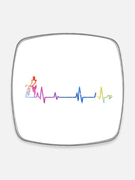 Rainbow Pulse Silhouette - Square fridge magnet - white