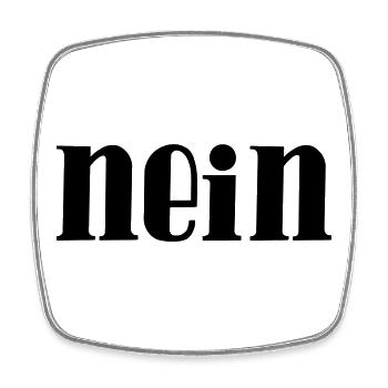 no - Lettering Typo - Square fridge magnet - white - Front