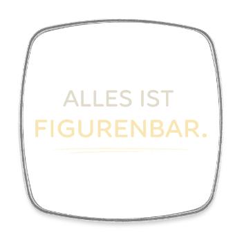 Everything Is Figurine Bar Typoart - Square fridge magnet - white - Front