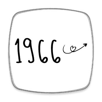 1966 Jubiläum 1966 Rückblick 1966 - Viereckiger Kühlschrankmagnet - Weiß - Vorne