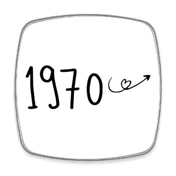 1970 Jubiläum 1970 Retro 1970 - Viereckiger Kühlschrankmagnet - Weiß - Vorne